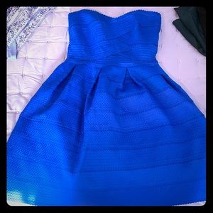 Royal blue strapless dress